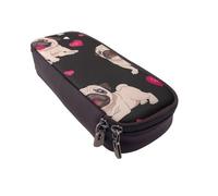 JKLQWC Haunted The Mansion - Trousse à crayons en cuir synthétique avec fermeture éclair pour filles et garçons - Jolie trousse à crayons pour le bureau et l'école, Carlin mignon., One Size, Cartable