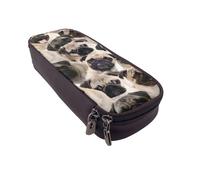 JKLQWC Haunted The Mansion - Trousse à crayons en cuir synthétique avec fermeture éclair pour filles et garçons - Jolie trousse à crayons pour le bureau et l'école, Carlin mignon 1, One Size, Cartable