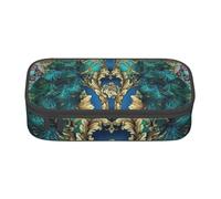 JKLQWC Haunted The Mansion - Trousse à crayons imprimée mignonne avec compartiment de grande capacité avec fermeture éclair pour bureau, école, voyage, Paon élégant., One Size, Cartable