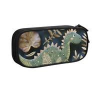 JKLQWC Jolie trousse à crayons avec imprimé dinosaure avec fermeture éclair pour bureau, école, adolescent, fille, garçon, adulte, noir, Noir , Taille unique, Cartable