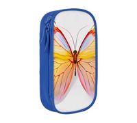 JKLQWC Jolie trousse à crayons avec imprimé papillon - Grande trousse de rangement portable pour bureau, école, adolescent, fille, garçon, adulte, noir, bleu, Taille unique, Cartable