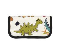 JKLQWC Jolie trousse à crayons en toile - Imprimé libellule pour papeterie et maquillage, grande capacité pour voyage, école, bureau, cadeaux, Motif dinosaure., Taille unique, Cartable