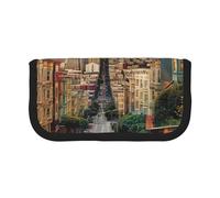 JKLQWC Jolie trousse à crayons en toile - Motif tête de mort coloré pour papeterie et maquillage, grande capacité pour voyage, école, bureau, cadeaux, San Francisco, Taille unique, Cartable