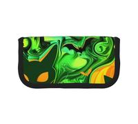 JKLQWC Jolie trousse à crayons en toile - Présentation de divers imprimés légumes papeterie et trousse de maquillage, grande capacité pour voyage, école, bureau, cadeaux, Horreur fantôme vert