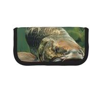 JKLQWC Jolie trousse à crayons en toile - Trousse de maquillage et de papeterie pour la Saint-Valentin, grande capacité pour voyage, école, bureau, cadeaux, Poisson chat sous-marin, Taille unique