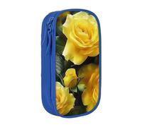 JKLQWC Jolie trousse à crayons imprimée rose jaune - Grande trousse de rangement portable pour bureau, école, adolescent, fille, garçon, adulte, noir, bleu, Taille unique, Cartable