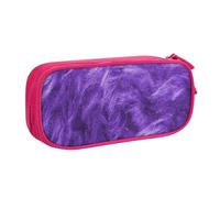 JKLQWC Jolie trousse à crayons imprimée violette avec fermeture éclair pour bureau, école, adolescent, fille, garçon, adulte, noir, rose, One Size, Cartable