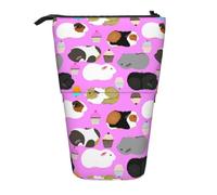 JKLQWC Jolie trousse à crayons rétractable debout avec imprimé loup hurlant et trousse de maquillage pour voyage, école, bureau, cadeaux, Cochons d'Inde et cupcakes, One Size, Trousse de maquillage