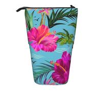 JKLQWC Jolie trousse à crayons rétractable debout avec imprimé loup hurlant et trousse de maquillage pour voyage, école, bureau, cadeaux, Hello Hawaii, One Size, Trousse de maquillage