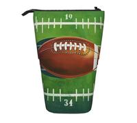 JKLQWC Jolie trousse à crayons rétractable sur pied - Imprimé animaux hyène papeterie et trousse de maquillage pour voyage, école, bureau, cadeaux, Terrain et ballon de football américains, Taille