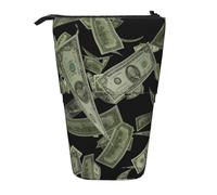 JKLQWC Jolie trousse à crayons rétractable sur pied, imprimé Haunted The Mansion Prints Papeterie et trousse de maquillage pour voyage, école, bureau, cadeaux, Panneau Dollar Money, One Size, Trousse
