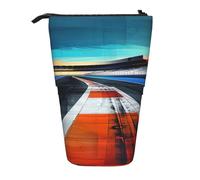 JKLQWC Jolie trousse à crayons rétractable sur pied - Motif tortue de mer bleue - Trousse de papeterie et de maquillage pour voyage, école, bureau, cadeaux, Circuit de course., Taille unique, Cartable