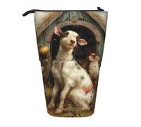 JKLQWC Jolie trousse à crayons rétractable sur pied - Trousse de maquillage et de papeterie pour Halloween, école, bureau, cadeaux, Animaux de la ferme, Taille unique, Cartable