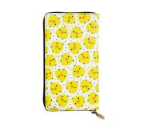 JKLQWC Long portefeuille en cuir synthétique imprimé Beach Maui Hawaï, coucher de soleil, vagues de mer, nuages, pour femmes et hommes avec porte-cartes, Poulet jaune, One Size, Moderne