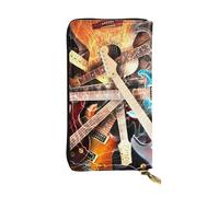 JKLQWC Long portefeuille imprimé palmier coucher de soleil pour femme et homme mignon en cuir synthétique avec porte-cartes, Magic Electric Guitar Music, One Size, Moderne