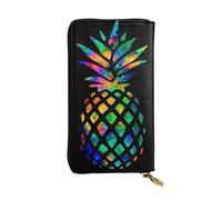 JKLQWC Long portefeuille vert avec imprimé lion pour femmes et hommes mignon en cuir PU porte-monnaie avec porte-cartes, Ananas, One Size, Moderne