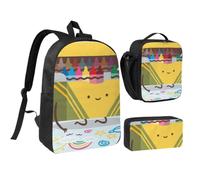 JKLQWC Lot de 3 sacs à dos d'école avec sac à déjeuner isotherme et trousse à crayons pour étudiants, adolescents, filles, garçons et filles - Motif galaxie - 43,2 cm, Jolie boîte à crayons, One Size