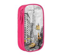 JKLQWC Love from New York - Trousse à crayons imprimée mignonne - Grande trousse de rangement portable pour bureau, école, adolescent, fille, garçon, adulte, noir, rose, One Size, Cartable