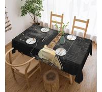 JKLQWC Nappe imprimée de guitare électrique imperméable, résistante à l'huile et aux déversements, nappe rectangulaire lavable pour fête, danse et pique-nique, mariage, 137 x 183 cm