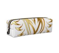 JKLQWC Phoenix Trousse à crayons en cuir imprimé avec fermeture éclair dorée - Organisateur simple et léger pour l'école, le bureau, les voyages, le maquillage, doré, One Size, Cartable