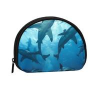 JKLQWC Porte-monnaie imprimé requins marteaux pour femme, joli petit portefeuille avec fermeture éclair, Noir , Taille unique, Moderne