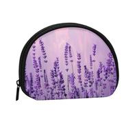 JKLQWC Porte-monnaie romantique violet lavande imprimé pour femmes mignon petit portefeuille porte-monnaie mini porte-monnaie pochette avec fermeture éclair, Noir , Taille unique, Moderne