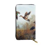 JKLQWC Portefeuille long en cuir synthétique imprimé aigle patriotique pour femmes et hommes avec porte-cartes, Hunting Flying Wild, One Size, Moderne