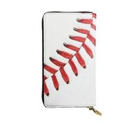 JKLQWC Portefeuille long imprimé camouflage jaune et vert pour femmes et hommes mignon en cuir PU porte-monnaie avec porte-cartes, Baseball Lace Close Up, One Size, Moderne