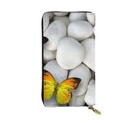 JKLQWC Portefeuille long imprimé fantôme d'Halloween pour femmes et hommes mignon en cuir PU porte-monnaie avec porte-cartes, Papillons colorés, One Size, Moderne