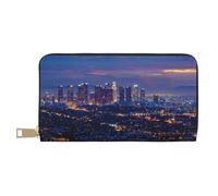 JKLQWC Portefeuille long imprimé Los Angeles Skyline pour homme et femme - Portefeuille amusant en cuir synthétique avec porte-monnaie et porte-cartes, blanc, Taille unique, Moderne