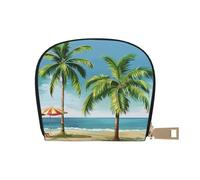 JKLQWC Portefeuille pour cartes de crédit imprimé palmier tropical pour homme et femme - Joli porte-monnaie avec 12 emplacements pour cartes, blanc, Taille unique, Moderne