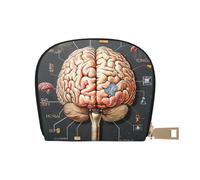 JKLQWC Portefeuille pour cartes imprimé cerveau humain pour homme et femme - Joli porte-monnaie avec 12 emplacements pour cartes, blanc, Taille unique, Pochette à monnaie
