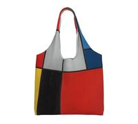JKLQWC Sac fourre-tout en toile réutilisable avec motif dauphins, tortue de mer, pieuvre, pour femme, pour le travail, les voyages, le shopping, l'université, l'école, Composition : rouge, jaune, bleu