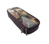 JKLQWC San Francisco Trousse à crayons en cuir synthétique avec fermeture éclair pour filles et garçons, Noir , Taille unique, Cartable