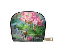 JKLQWC Spirit of the Lotus - Portefeuille pour cartes de crédit imprimé pour homme et femme - Joli porte-cartes avec fermeture éclair - Mini porte-monnaie avec 12 emplacements pour cartes, blanc,