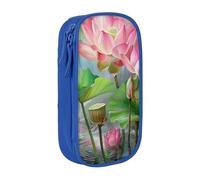 JKLQWC Spirit of The Lotus - Trousse à crayons imprimée mignonne - Grande trousse de rangement portable pour bureau, école, adolescent, fille, garçon, adulte, noir, bleu, Taille unique, Cartable