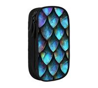 JKLQWC Trousse à crayons 3D avec motif écailles de dragon magique imprimé - Jolie pochette à stylos - Grande trousse de rangement portable pour bureau, école, adolescent, fille, garçon, adulte, noir,