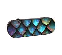 JKLQWC Trousse à crayons 3D en cuir synthétique avec motif écailles de dragon magique, fermeture éclair, pour bureau, école, voyage, Noir , Taille unique, Cartable