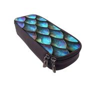 JKLQWC Trousse à crayons 3D en cuir synthétique avec motif écailles de dragon magique imprimé - Jolie trousse à crayons avec fermeture éclair - Pour le bureau, l'école, les étudiants, les adolescents,