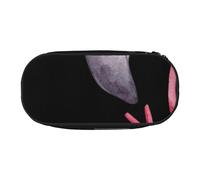 JKLQWC Trousse à crayons à double fermeture éclair avec compartiment en maille et porte-stylos - Trousse multifonction pour fournitures de bureau, école, bureau, cadeaux, Lunettes Hello Flamant rose