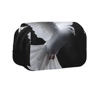 JKLQWC Trousse à crayons amusante avec imprimé coccinelle pour enfants, hommes et femmes, deux couches de grande capacité, trousse de maquillage pour bureau, école, voyage, Colombe volante., Taille