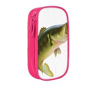 JKLQWC Trousse à crayons avec appât avec ligne de pêche mangeant un petit poisson - Jolie pochette à stylos - Grande trousse de rangement portable pour bureau, école, adolescent, fille, garçon, adulte