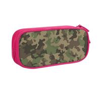 JKLQWC Trousse à crayons avec fermeture éclair - Motif camouflage vert - Pour bureau, école, adolescent, fille, garçon, adulte, noir, rose, One Size, Cartable