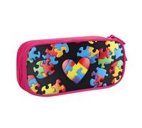 JKLQWC Trousse à crayons avec fermeture éclair pour la sensibilisation à l'autisme - Pour bureau, école, adolescent, fille, garçon, adulte - Noir, rose, Taille unique, Cartable