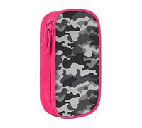 JKLQWC Trousse à crayons avec imprimé camouflage abstrait - Grande trousse de rangement portable pour bureau, école, adolescent, fille, garçon, adulte, noir, rose, One Size, Cartable