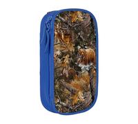 JKLQWC Trousse à crayons avec imprimé cerf de chasse et élan - Grande trousse de rangement portable pour bureau, école, adolescent, fille, garçon, adulte, noir, bleu, One Size, Cartable