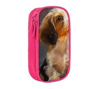 JKLQWC Trousse à crayons avec imprimé chien mignon - Grande trousse de rangement portable pour bureau, école, adolescent, fille, garçon, adulte, noir, rose, Taille unique, Cartable