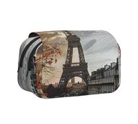 JKLQWC Trousse à crayons avec imprimé constellation pizza pour enfants, hommes et femmes, deux couches de grande capacité, trousse de maquillage, organisateur pour bureau, école, voyage, paris, Taille