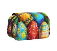 JKLQWC Trousse à crayons avec imprimé guitare électrique pour enfants, hommes et femmes, deux couches de grande capacité, trousse de maquillage pour bureau, école, voyage, Œufs de festival, Taille
