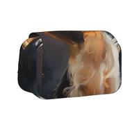 JKLQWC Trousse à crayons avec imprimé guitare électrique pour enfants, hommes et femmes, deux couches de grande capacité, trousse de maquillage pour bureau, école, voyage, Adorable chien., Taille